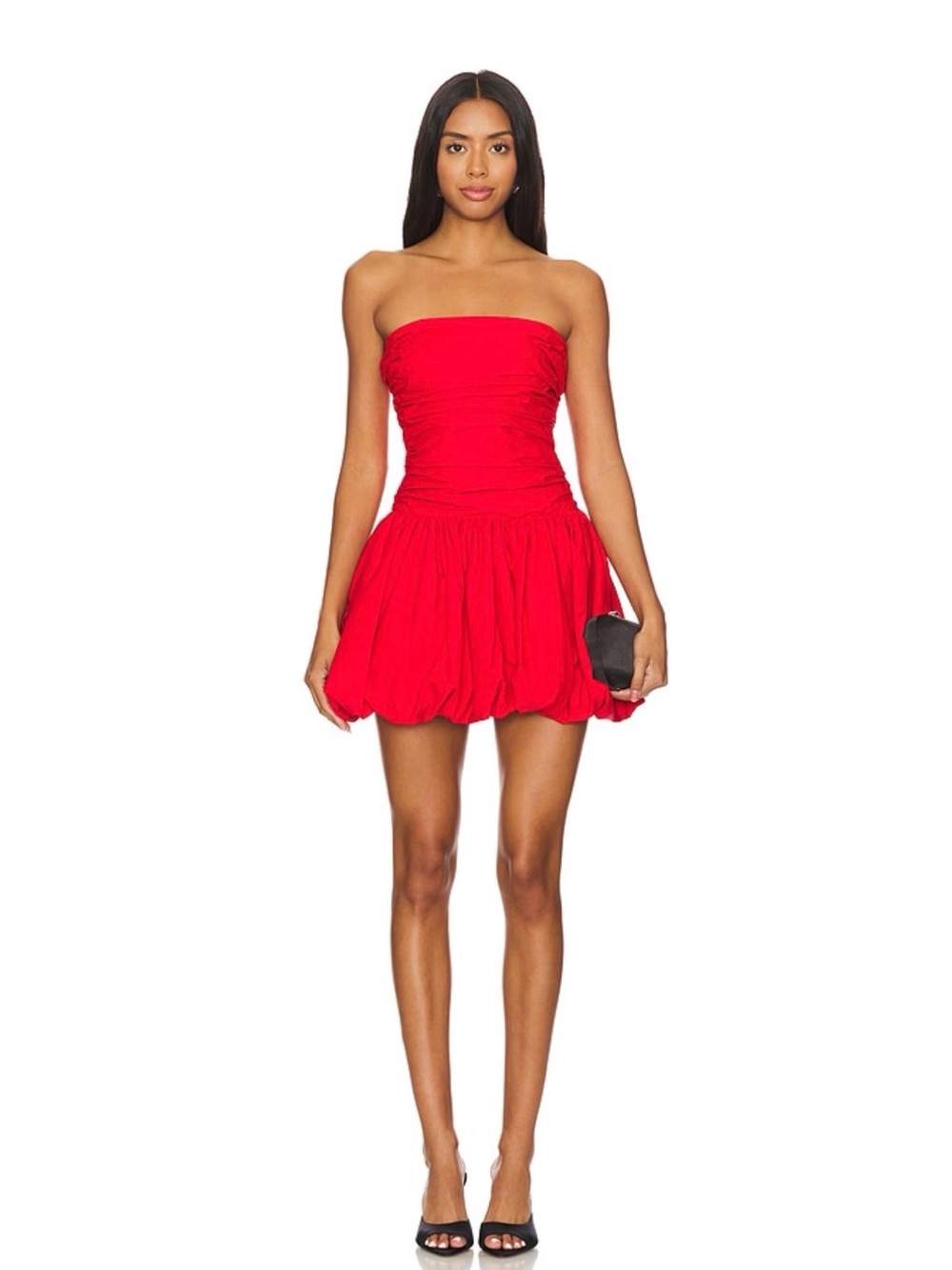 Lovers + Friends Strapless Red Bubble Hem Mini Dress Size S